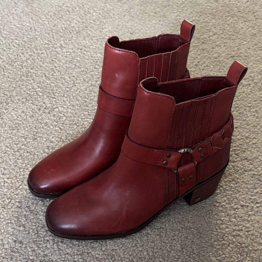 Sam Edelman Women's Red Ankle Boots size 6 1/2